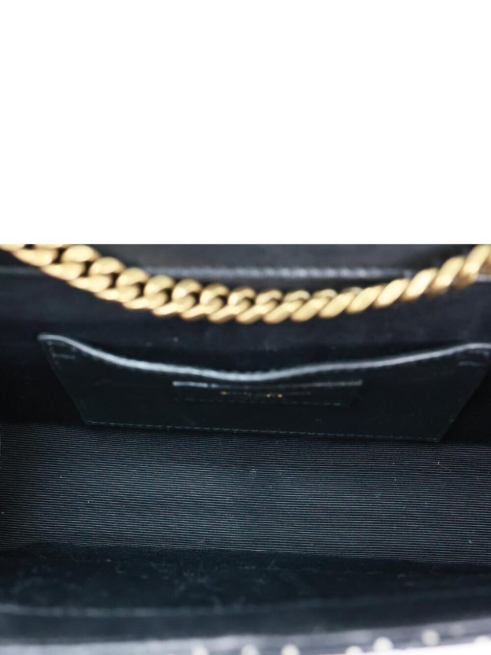 Yves Saint Laurent  Envelope Polka Dot Chevron Leather Crossbody Bag Black - Picture 10 of 11